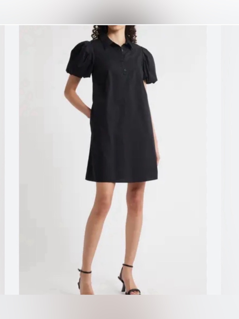 Puff Ballon Sleeve A-Line Shirtdress by Halogen NWOT SM